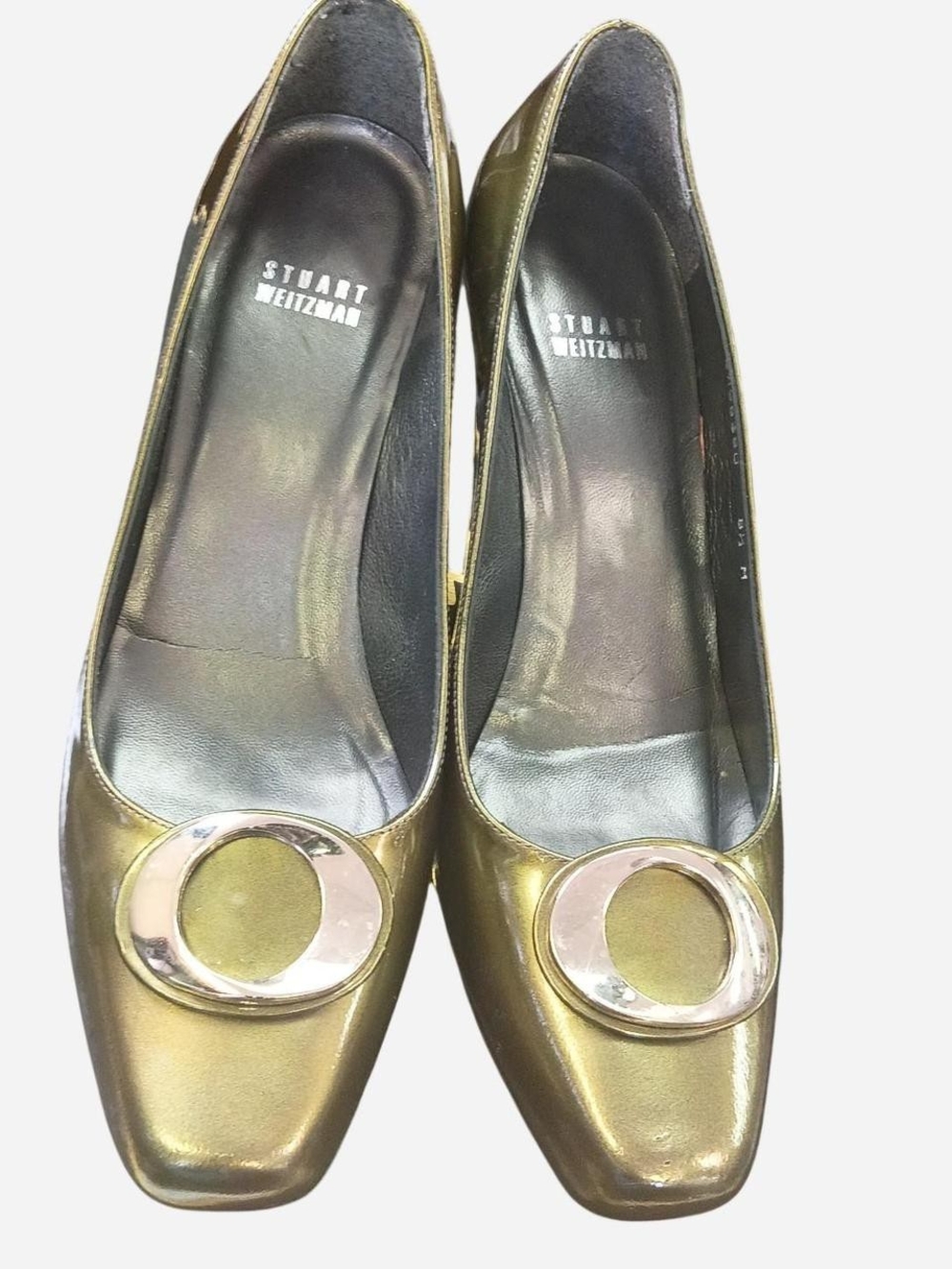 Stuart Weitzman Metallic Gold Leather Pumps